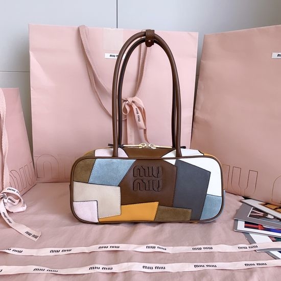 Miu Miu Stitched Leather Bowling Bag 5BB147