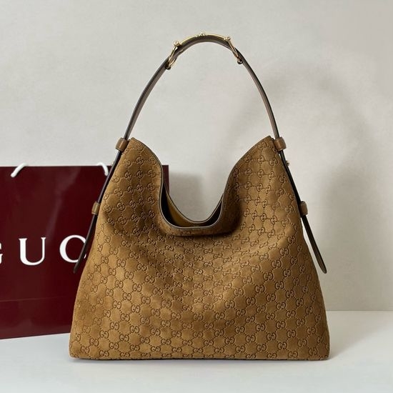 Gucci Brown Embossed Handbag 850546