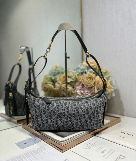 Christian Dior CD D-Journey Denim Gray Handbag 2416