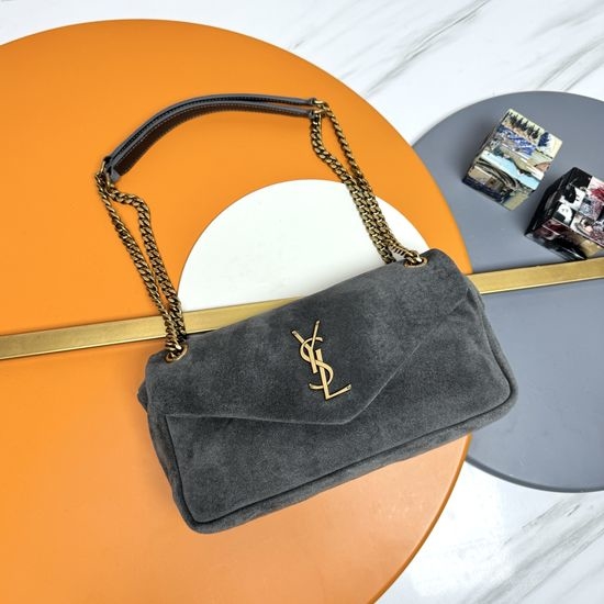 Yves Saint Laurent YSL CALYPSO Suede Magnetic Closure Chain Bag 734153
