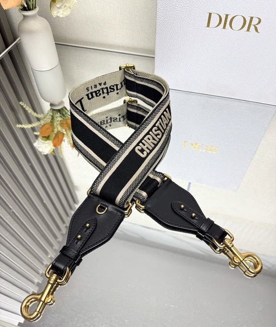 Christian Dior CD Letter Black Adjustable Shoulder Strap 9931