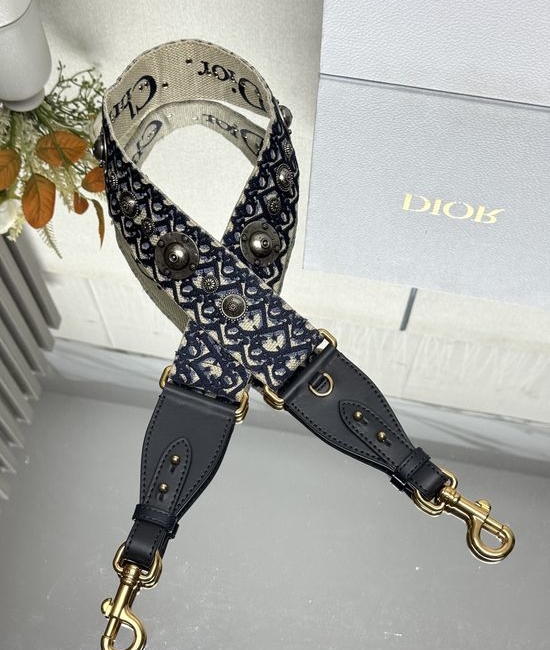 Christian Dior CD Roman Stud Blue Adjustable Shoulder Strap 9928