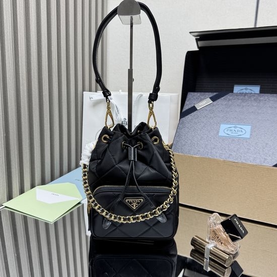 Prada Re-Nylon Quilted Bucket Bag 1BH038