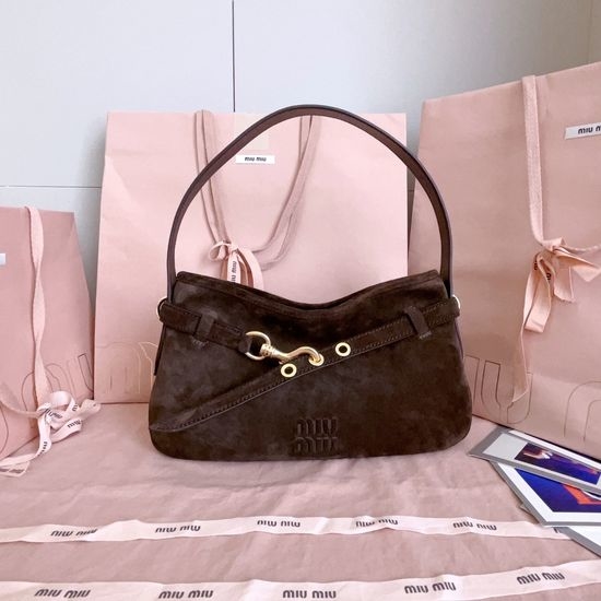 Miu Miu Aventure Suede Leather Shoulder Bag 5BC182