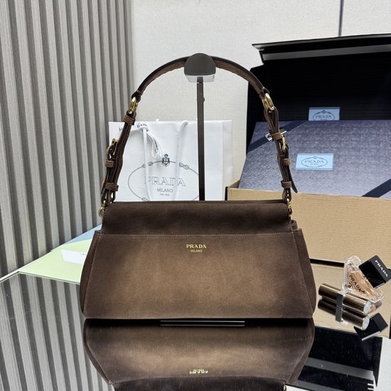Prada Enchane Suede Handbag 1BC262