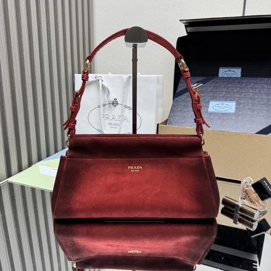 Prada Enchane Suede Handbag 1BC262