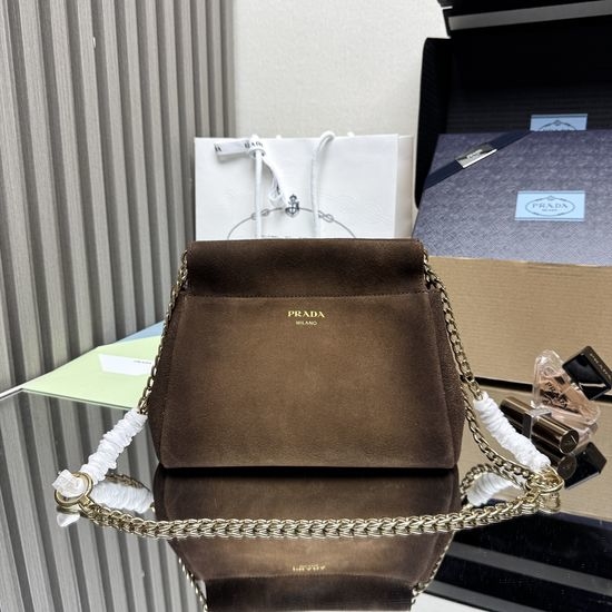 Prada Enchane Mini Suede Chain Handle Shoulder Bag 1BC263