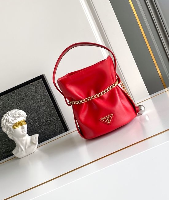 Prada Bucket Bag Sheepskin Leather 1BE088
