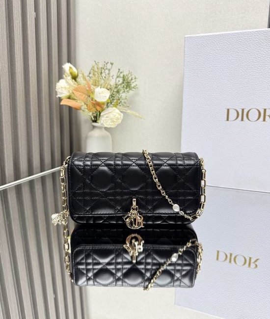 Christian Dior CD Pearl Chain Lambskin Bag 0811