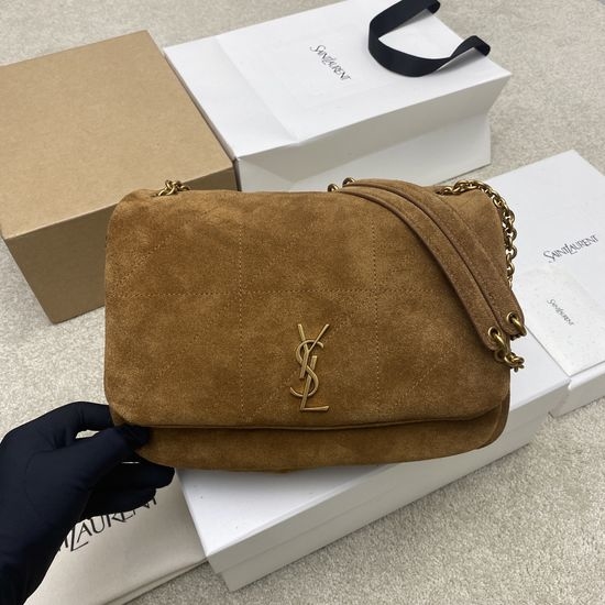 Yves Saint Laurent YSL JAMIE Small Nubuck Leather Handbag 763475