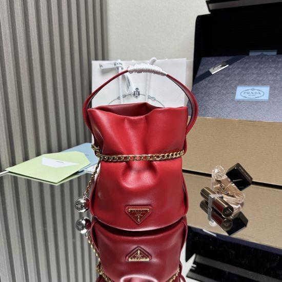 Prada 1BE088 Timeless Lambskin Bucket Handbag