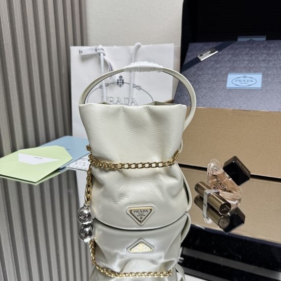 Prada 1BE088 Classic Bucket Bag in Lambskin