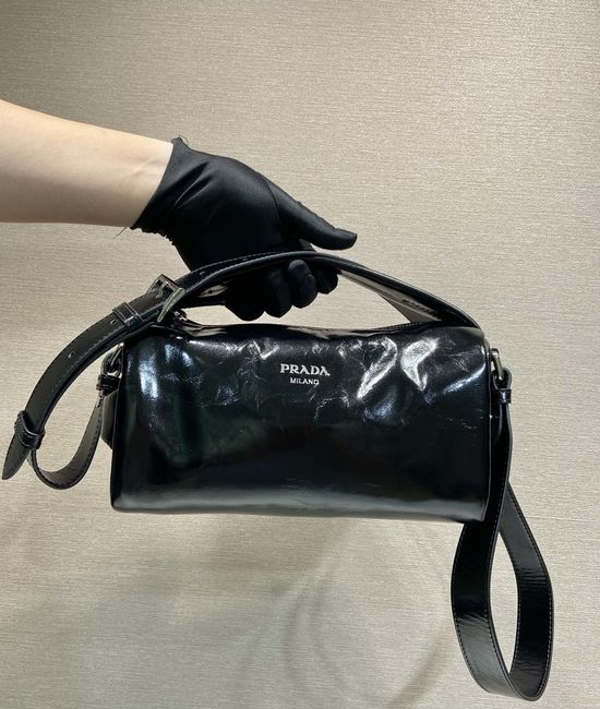 Prada Boston Patent Leather Small Handbag 2VH188