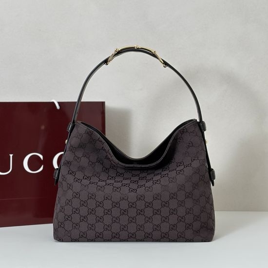 Gucci Handbag Original Leather Coffee Canvas 850926