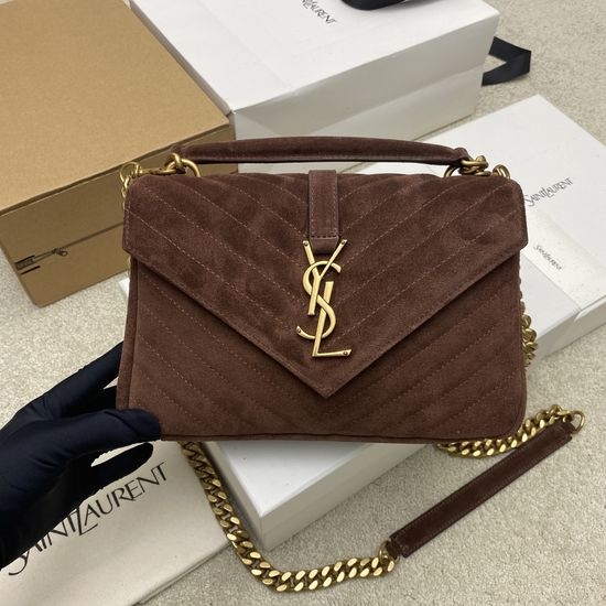 Yves Saint Laurent YSL Medium Messenger Bag Suede Gold Hardware 392737