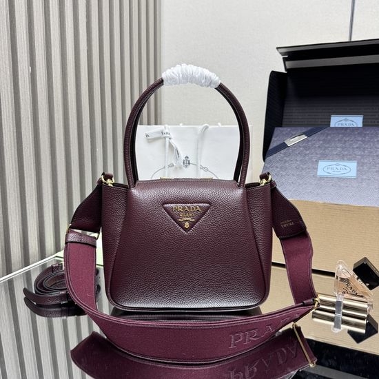 Prada Textured Leather Shoulder Bag 1BC145