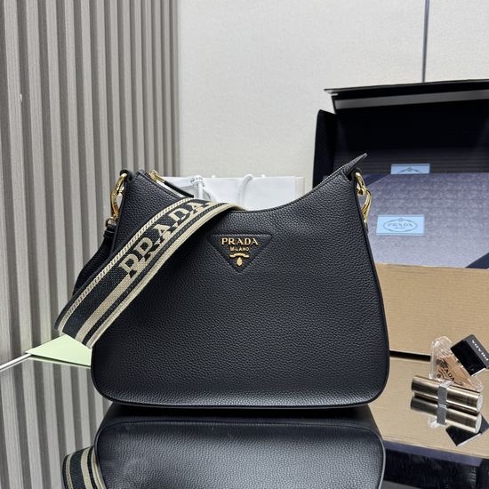 Prada Large Shoulder Bag Deerskin Grain Cowhide 1BC178