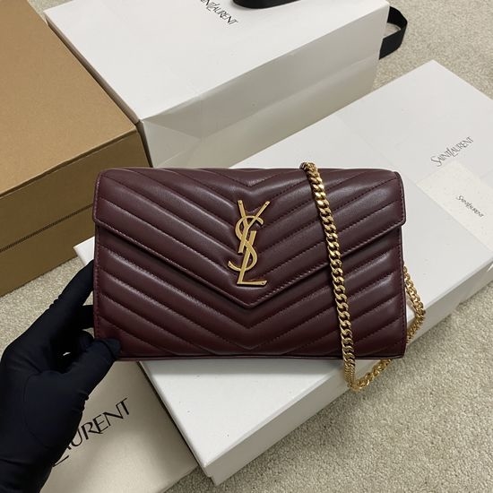 Yves Saint Laurent YSL MONOGRAM Lambskin Chain Crossbody Bag 360452
