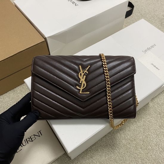 Yves Saint Laurent YSL MONOGRAM Sheepskin Chain Crossbody Bag 360452