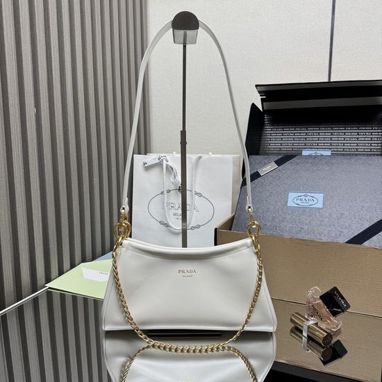 Prada Chain Leather Shoulder Bag With Double Straps 1BC261