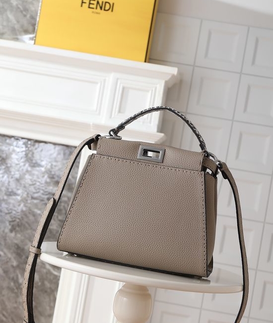 Fendi PEEKABOO Handbag with Hand-Stitched Waxed Thread 8BN266