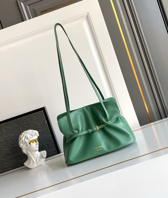 Prada Cloud Bag Soft Lambskin Shoulder Bag with Magnetic Snap 1BG586