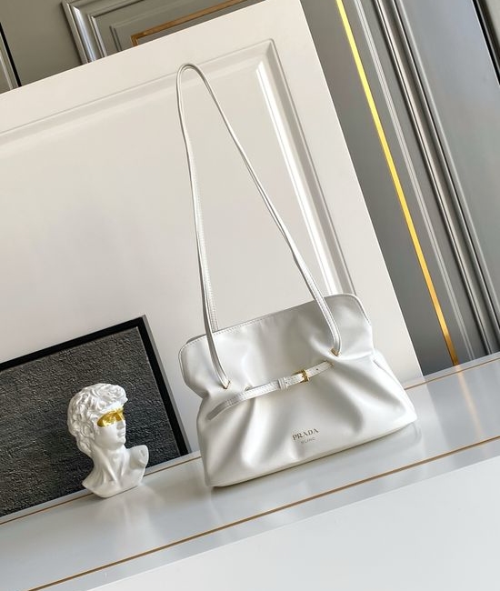 Prada Cloud Bag Soft Lambskin Shoulder Bag with Magnetic Snap 1BG586