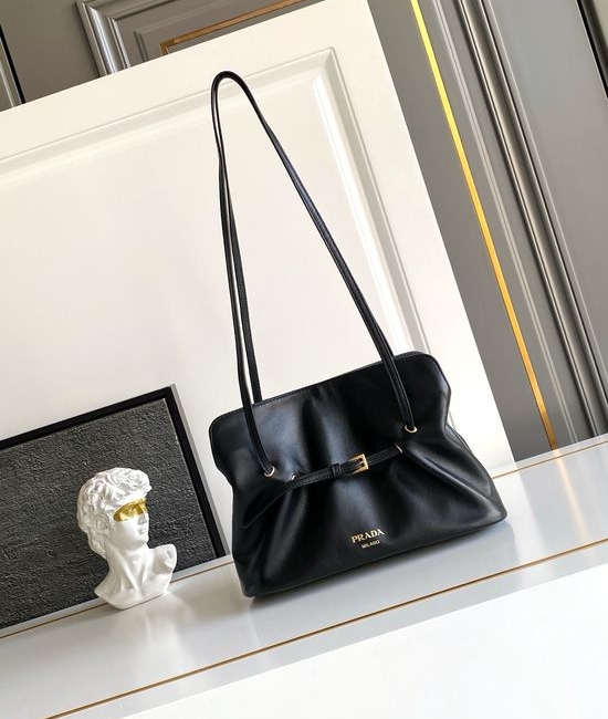 Prada Cloud Bag Soft Lambskin Shoulder Bag with Magnetic Snap 1BG586
