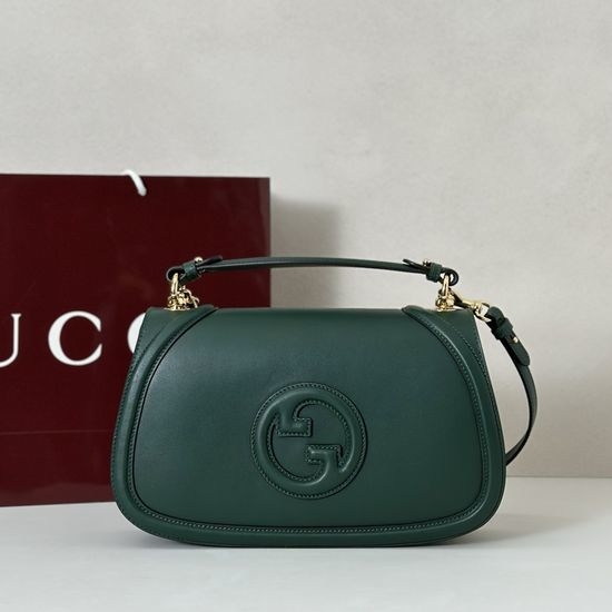 Gucci Leather Shoulder Bag Dark Green 815716
