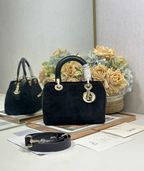 Christian Dior CD Lady Christian Dior CD Small Black Velvet Bag 1440