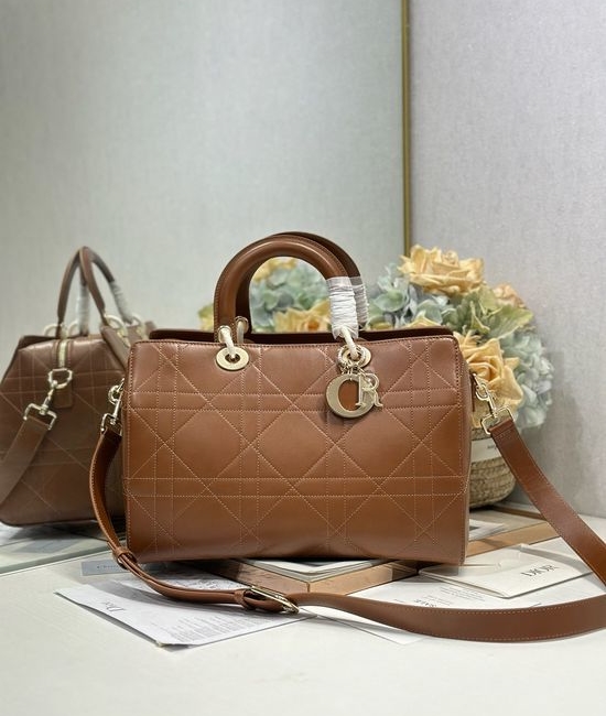 Christian Dior CD Lady Christian Dior CD Large Grained Leather Bag 1441