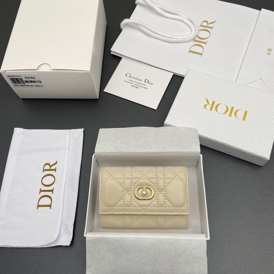 Christian Dior CD Jolie Glycine Lambskin Wallet S3102