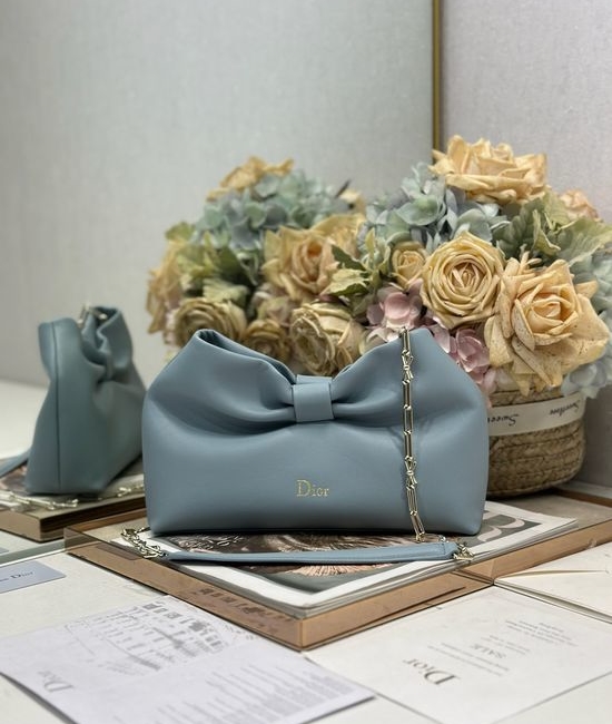 Christian Dior CD LAMBSKIN Chain Bag Cloud Blue 0714