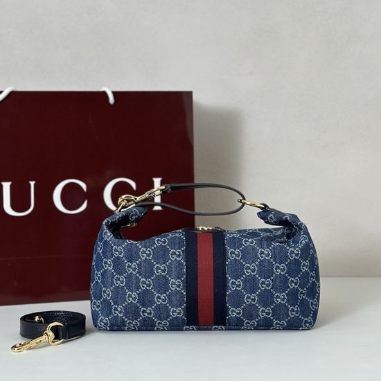 Gucci Handbag Blue Denim 857799