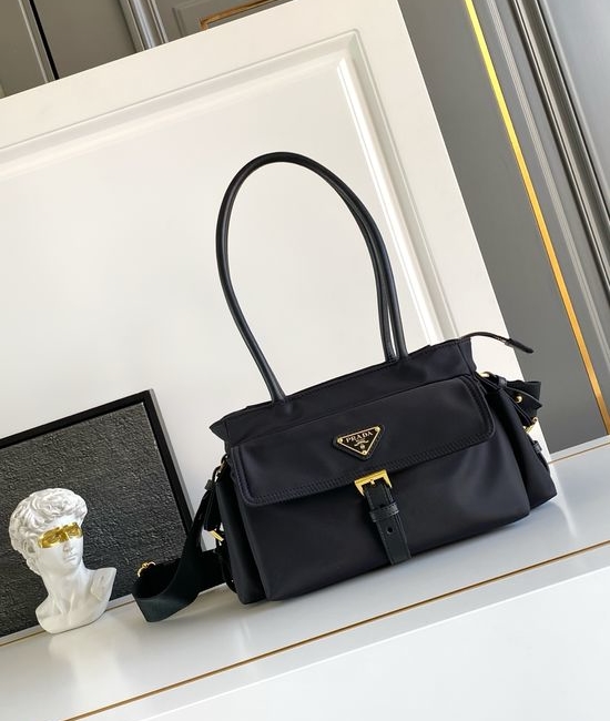 Prada Nylon Leather Handbag 1BG596