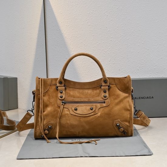 Balenciaga Motorcycle Retro Textured Handbag 9090