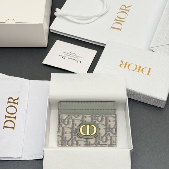 Christian Dior CD 30 Montaigne Freesia Card Holder Jacquard Grey S2152