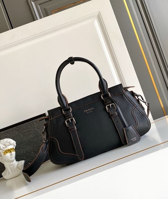 Prada Leather Handbag With Detachable Strap 1BG604