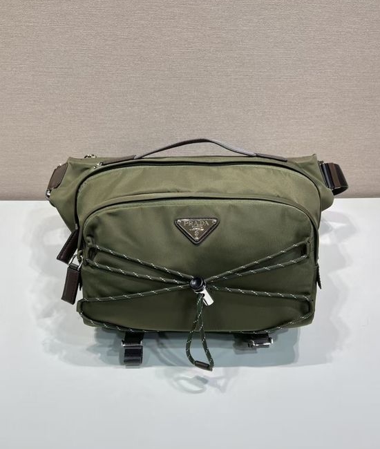 Prada Re-Nylon Messenger Bag Camouflage Green 2VH201