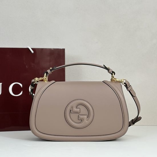 Gucci Leather Shoulder Bag Taupe 815716