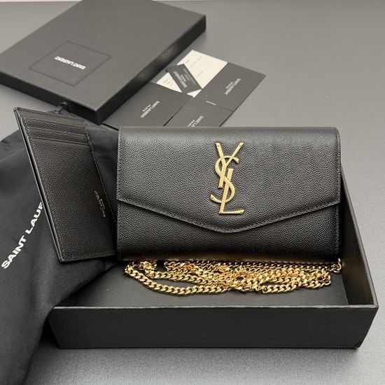 Yves Saint Laurent YSL ENVELOPE Grained Leather Chain Bag 607788