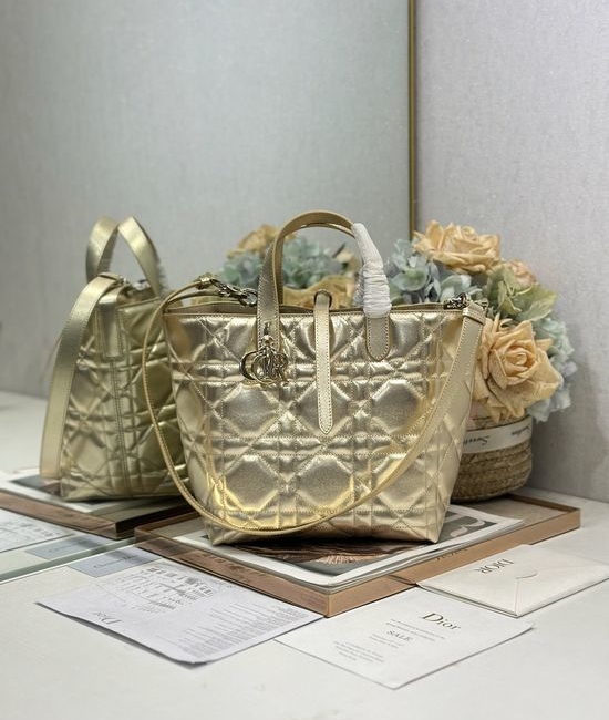 Christian Dior CD Toujours Medium Golden Handbag 2836