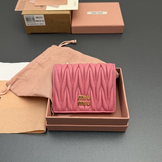 Miu Miu Matelasse Sheep Leather Small Wallet 5MV204