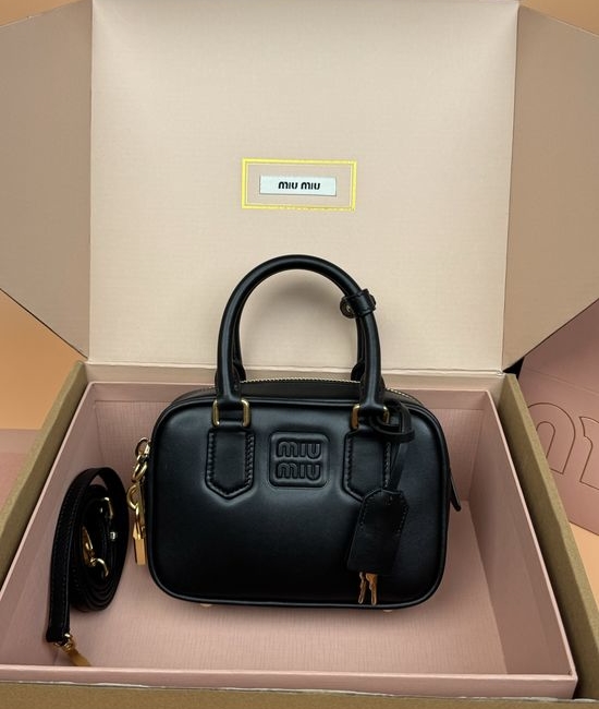 Miu Miu Arcadie Leather Bowling Bag 5BB123