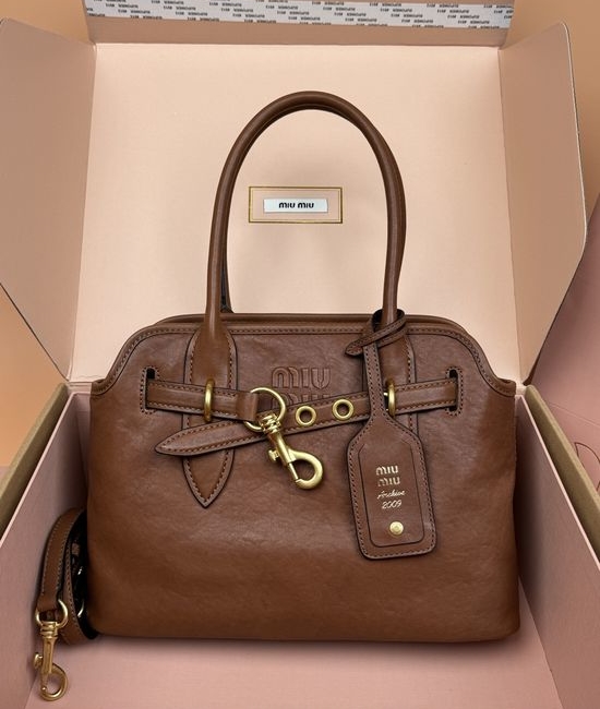 Miu Miu Aventure Nappa Leather Medium Handbag 5BA292