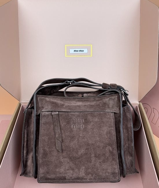Miu Miu Utitaire Suede Leather Shoulder Bag 5BG005