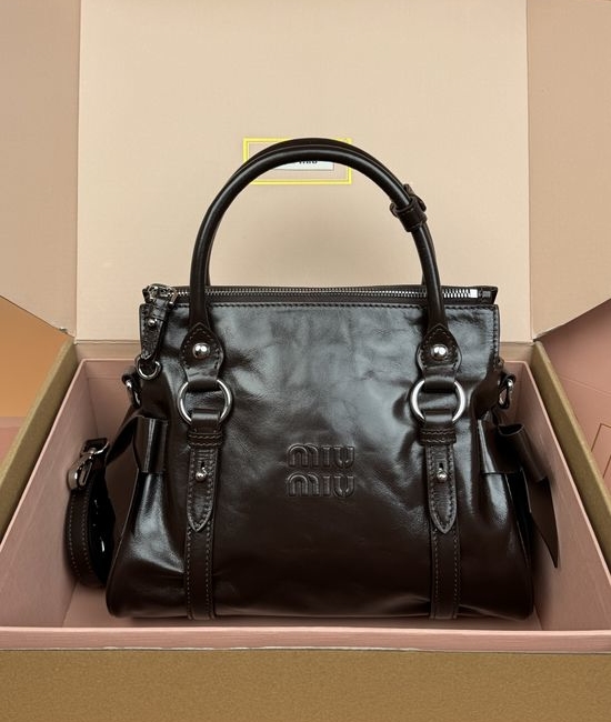 Miu Miu Ribbon Leather Bow Handbag 5BA327