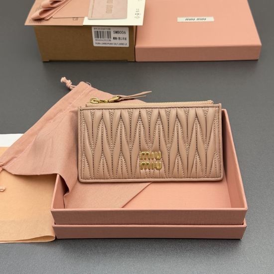 Miu Miu Matelasse Leather Zip Card Holder 5MB006