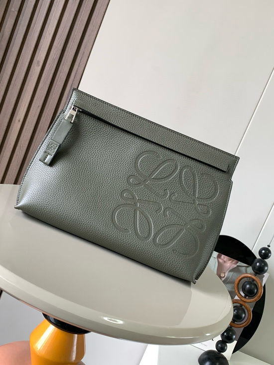 Loewe TT Pouch Grained Leather Clutch 9116