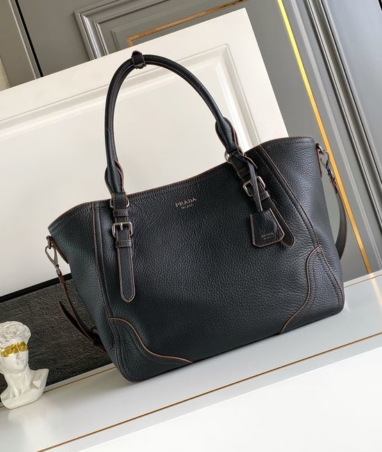 Prada Textured Leather Top Handle Tote Bag 1BG602